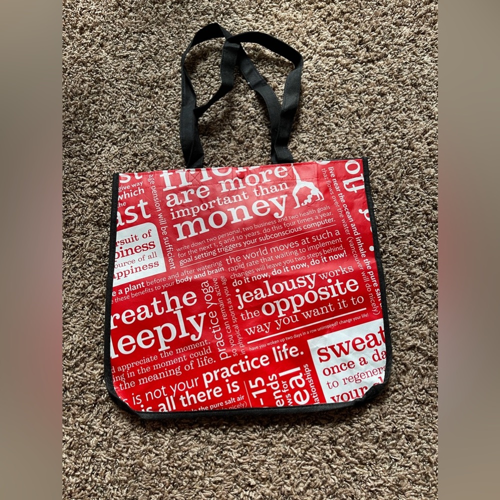 Lululemon Classic Large Red Quote Reusable Bag - Picture 2 of 4